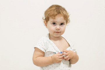 little girl with thermometer