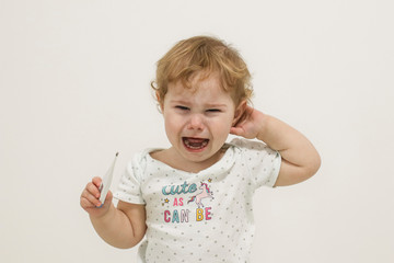 little girl with thermometer