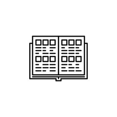 yearbook, photo icon. Element of education illustration. Signs and symbols can be used for web, logo, mobile app, UI, UX