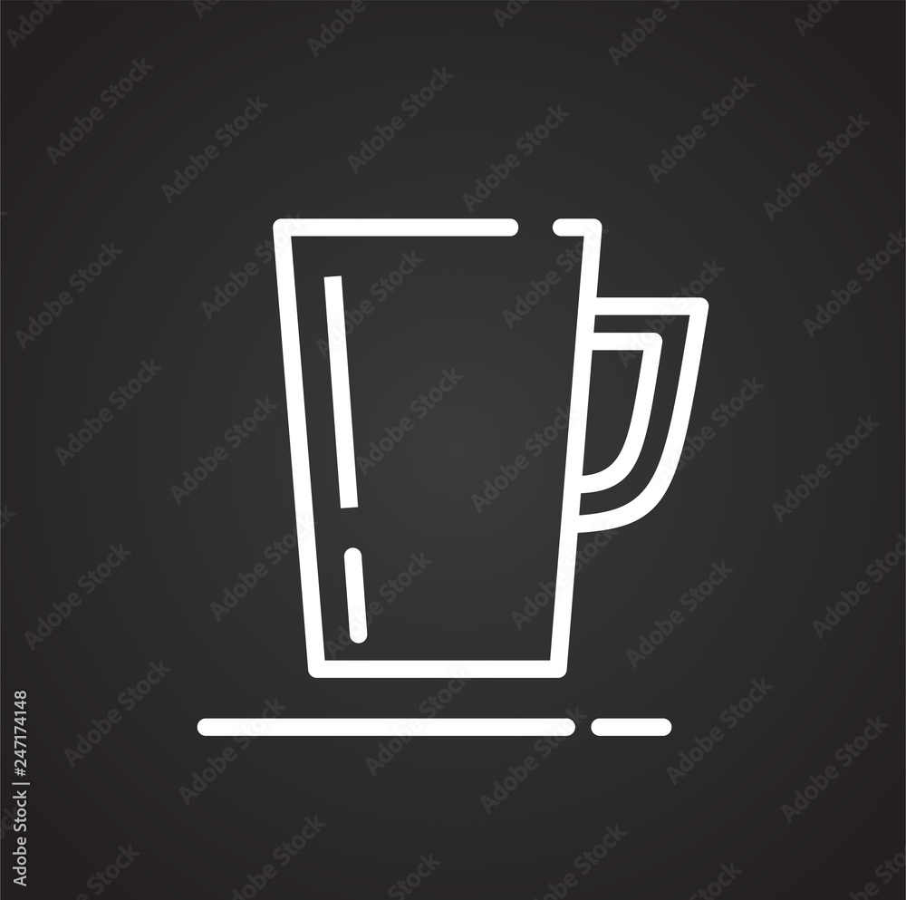 Poster tea outline icon on black background for graphic and web design, modern simple vector sign. internet