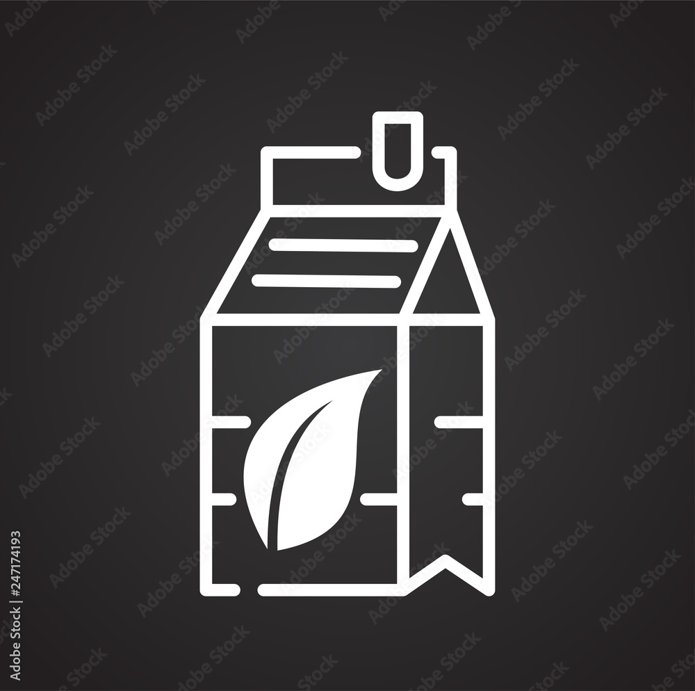 Poster tea outline icon on black background for graphic and web design, modern simple vector sign. internet