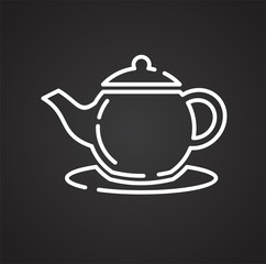 Kettle outline icon on black background for graphic and web design, Modern simple vector sign. Internet concept. Trendy symbol for website design web button or mobile app
