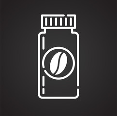 Coffee outline icon on black background for graphic and web design, Modern simple vector sign. Internet concept. Trendy symbol for website design web button or mobile app