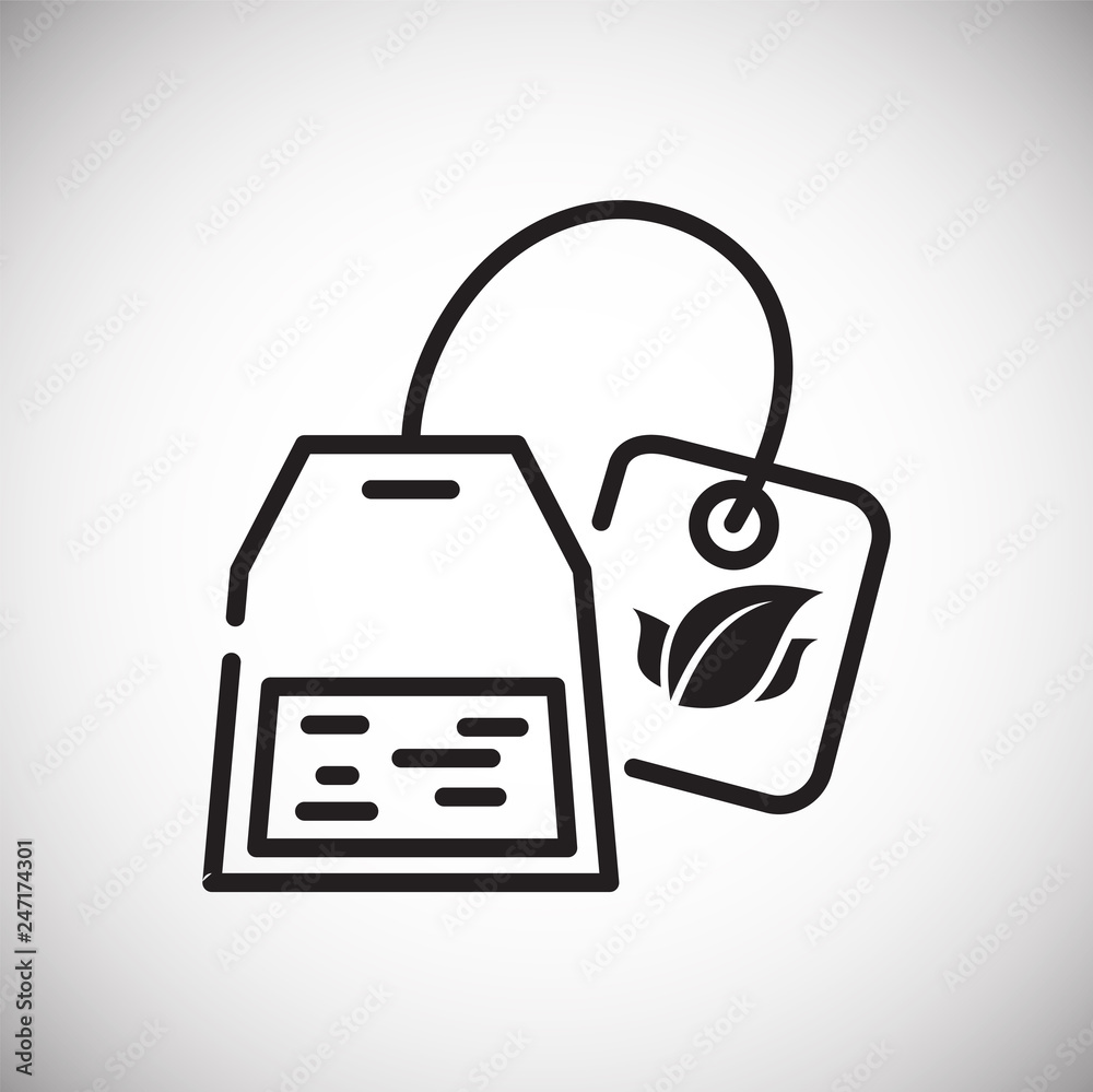 Poster tea bag outline icon on white background for graphic and web design, modern simple vector sign. inte