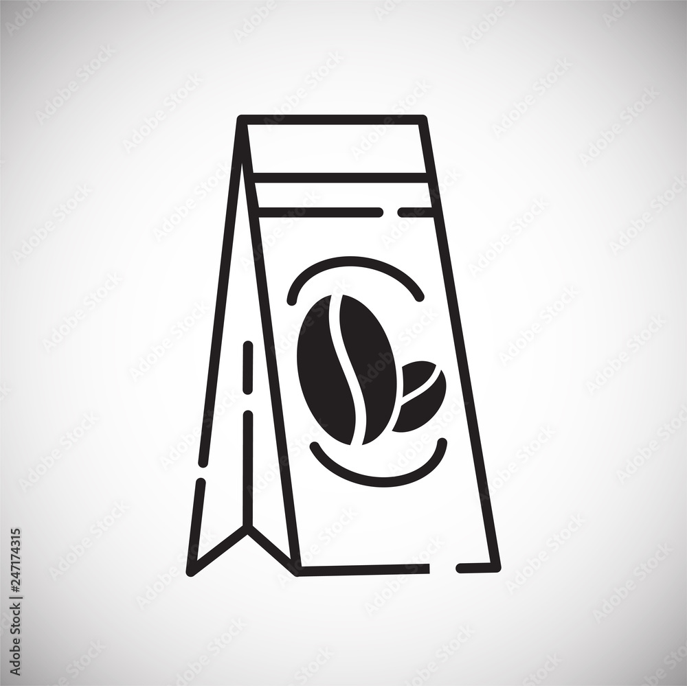 Poster coffee outline icon on white background for graphic and web design, modern simple vector sign. inter