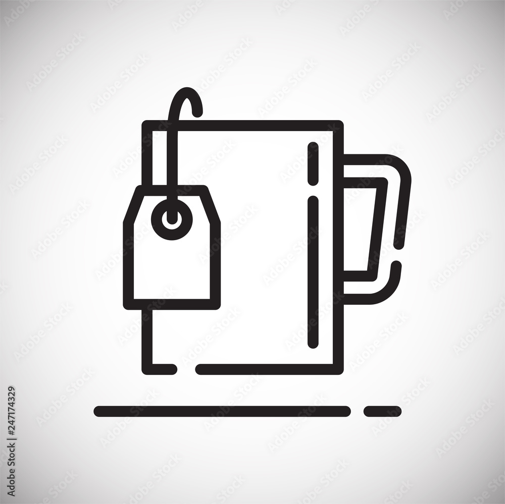 Poster tea bag outline icon on white background for graphic and web design, modern simple vector sign. inte