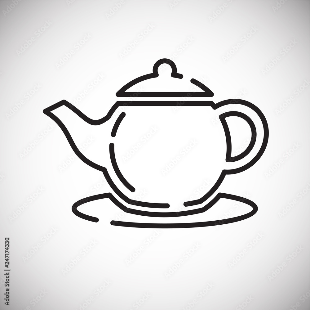 Poster kettle outline icon on white background for graphic and web design, modern simple vector sign. inter