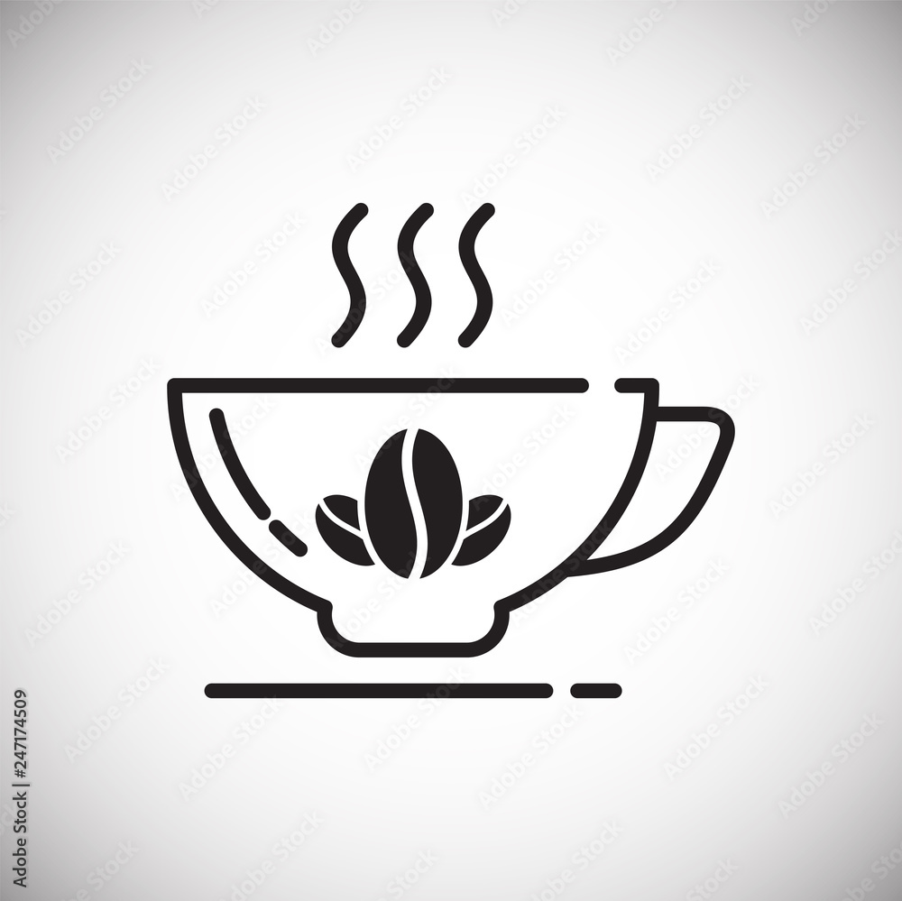 Poster coffee outline icon on white background for graphic and web design, modern simple vector sign. inter