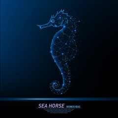 Abstract polygonal light of closeup sea horse © sentax