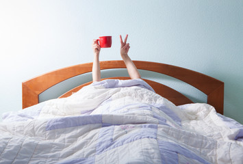 Morning coffee in bed 