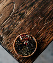 Potpourri on the wooden table