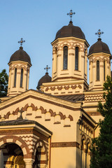 Fototapeta na wymiar orthodox church of Bucarest, Romania with the sunset light