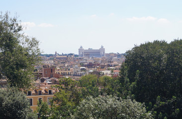 Fototapeta na wymiar Rome's roofs, view from Villa Borghese