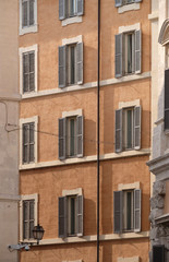 Fototapeta na wymiar House Facade at City center of Rome, Italy 