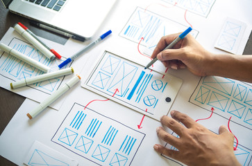 ux Graphic designer creative  sketch planning application process development prototype wireframe...