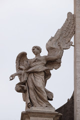 Angel on the portal of Sant Andrea della Valle Church in Rome, Italy 