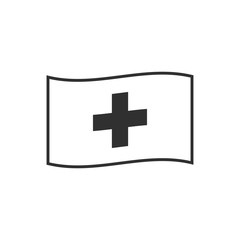 Switzerland flag icon in black outline flat design. Independence day or National day holiday concept.