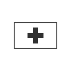 Obraz premium Switzerland flag icon in black outline flat design. Independence day or National day holiday concept.