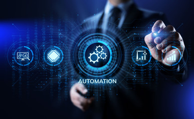 Business process automation industrial technology innovation optimisation concept.