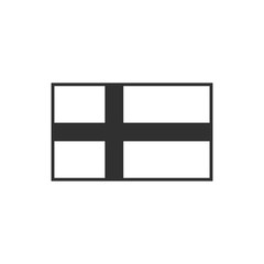 Sweden or Denmark or Finland flag icon in black outline flat design. Independence day or National day holiday concept.