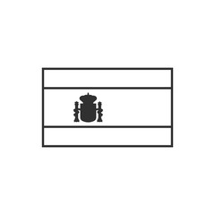 Spain flag icon in black outline flat design. Independence day or National day holiday concept.
