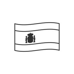 Spain flag icon in black outline flat design. Independence day or National day holiday concept.