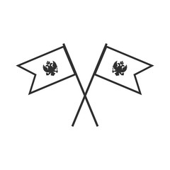 Montenegro flag icon in black outline flat design. Independence day or National day holiday concept.