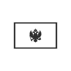 Montenegro flag icon in black outline flat design. Independence day or National day holiday concept.