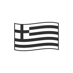 Greece flag icon in black outline flat design. Independence day or National day holiday concept.
