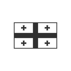 Fototapeta premium Georgia flag icon in black outline flat design. Independence day or National day holiday concept.