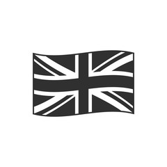 United Kingdom flag icon in black outline flat design. Independence day or National day holiday concept.