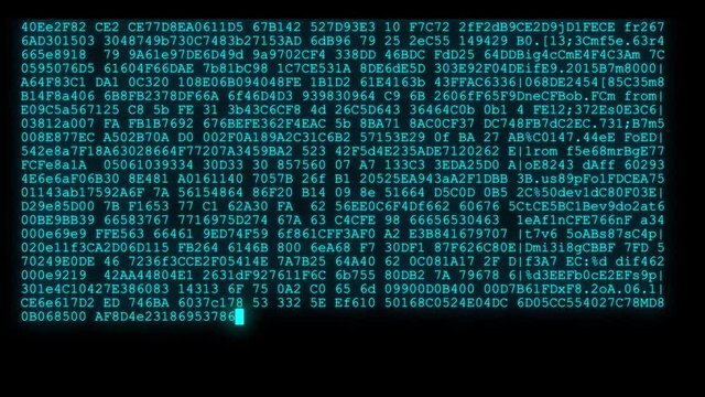 encrypted fast long scrolling programming security hacking code data flow stream on blue display new quality numbers letters coding techno joyful video 4k stock footage