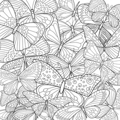 fancy group of butterflies for your coloring page - 247181319