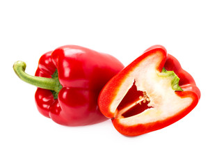 Fresh sweet pepper isolated on white background