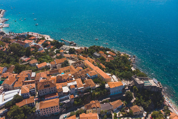aerial view of herceg novi city in montenegro
