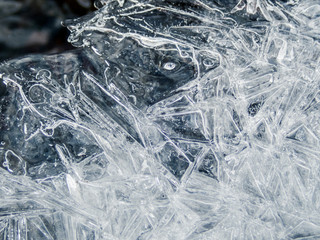 Ice closeup in natural light for cool winter texture background