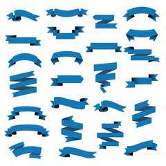 Fototapeta premium Blue Web Ribbon Big Set