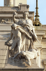 Statue of law, Altare della Patria, Venice Square, Rome, Italy  