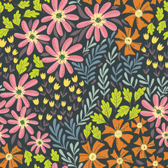 Simple wild flowers pattern 02
