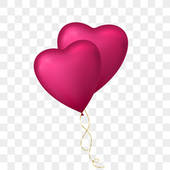 Flying bunch of Heart shaped balloon. 