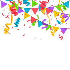 Fototapeta na wymiar Confetti in flat style isolated on white background. Birthday Party concept. 