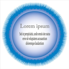 Emblem. Creative, abstract , blue, oval logo. Corporate identity. Isolated, white. Text. Vector