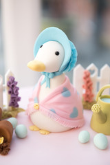 Christening cake with duck decoration