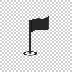 Golf flag icon isolated on transparent background. Golf equipment or accessory. Flat design. Vector Illustration
