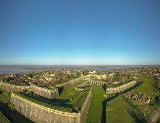 Aerial view, Blaye Citadel, UNESCO world heritage site in Gironde, France