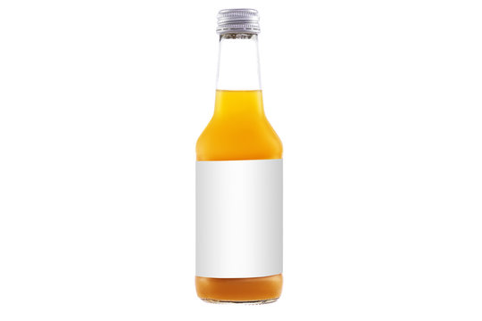 Juice organic smoothie in a bottle isolated with clipping path on white