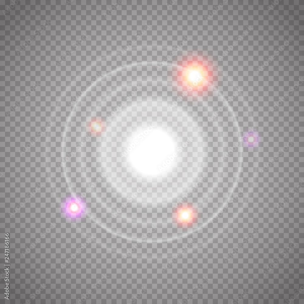 Poster set of glowing sonar waves. vector illustration