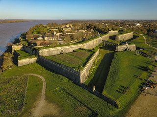 Aerial view, Blaye Citadel, UNESCO world heritage site in Gironde, France