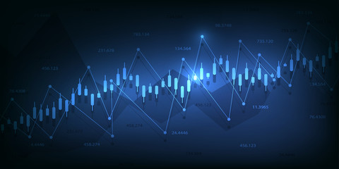 Business candle stick graph chart of stock market investment trading, Bullish point, Bearish point for business and financial concepts, reports and investment. Vector illustration