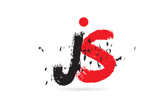 alphabet letter combination JS J S with grunge texture logo
